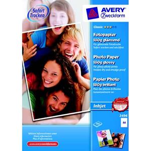 AVERY Avery Zweckform Inkjet-Foto-Papier, DIN A4, 180 g/qm, weiß