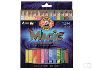 Koh-i-noor Kleurpotloden  Jumbo Magic doos 13 kleuren