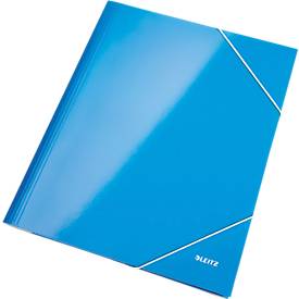 LEITZ Eckspannermappe WOW, DIN A4, Karton, blau-metallic