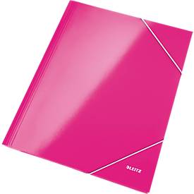 LEITZ Eckspannermappe WOW, DIN A4, Karton, pink-metallic