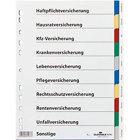 DURABLE Kunststoff-Register, für Versicherungen, A4, PP