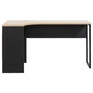 Leen Bakker Bureau Hannover - zwart/eikenkleur - 76,8x145x81 cm