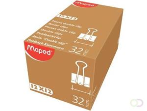 Maped foldbackclip 32 mm, zwart, doos van 12 stuks