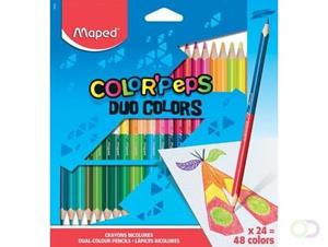 Maped driehoekig kleurpotlood Color'Peps Duo 24 potloden in een kartonnen etui = 48 kleuren