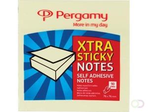 Pergamy Extra Sticky notes, ft 76 x 76 mm, geel, blok van 90 vel