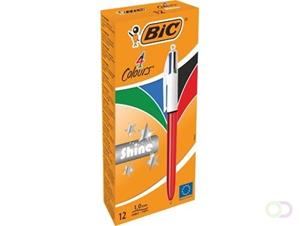 Bic balpen 4 Colour Shine, rood