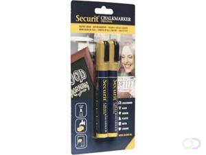 Securit krijtmarker medium, blister van 2 stuks, goud