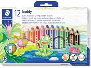 Staedtler kleurpotlood Buddy 3-in-1, doos van 12 stuks in geassorteerde kleuren