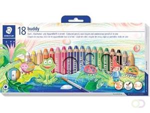 Staedtler kleurpotlood Buddy 3-in-1, doos van 18 stuks in geassorteerde kleuren