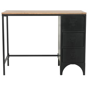 VidaXL Bureau 100x50x76 cm massief vurenhout en staal