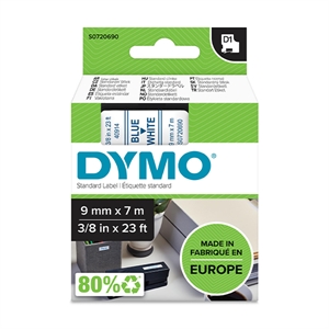 DYMO D1 Schriftbandkassette blau/weiß, 9 mm x 7 m