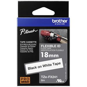 Labeltape flexibel Brother TZe-FX, TZ-FX TZe-FX241 Tapekleur: Wit Tekstkleur:Zwart 18 mm 8 m