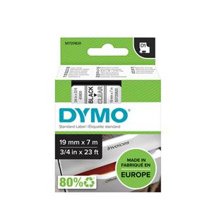 dymo S0720820 / 45800 tape zwart op transparant 19mm (origineel)