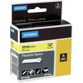 dymo 1734525 IND Rhino tape flexibel nylon zwart op geel 24mm (origineel)