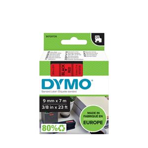 dymo S0720720 / 40917 tape zwart op rood 9mm (origineel)