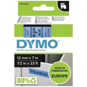 DYMO D1 Schriftbandkassette schwarz/blau, 12 mm x 7 m