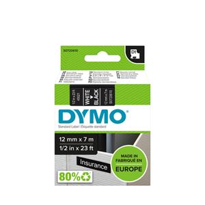 DYMO D1 Schriftbandkassette weiß/schwarz, 12 mm x 7 m