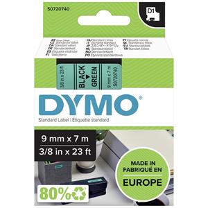 DYMO D1 Schriftbandkassette schwarz/grün, 9 mm x 7 m