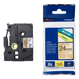 Brother TZe tape voor P-Touch 24 mm, zwart op goud