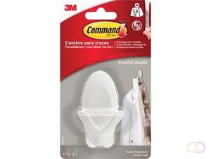 Command Dubbele haak. 1 haak 2 middelgrote strips. 1.3 kg. Quartz (blister 1 stuk)