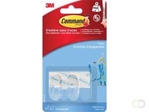 Command decohaak, small, draagvermogen 450 gram, transparant, blister van 2 stuks