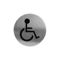 intersteel Hinweisschild Behindertentoilette Rund Edelstahl