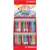 Stabilo viltstift Pen 68, in hersluitbare zakjes met 8 thematische kleuren, display van 36 stuks