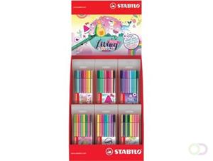 Stabilo viltstift Pen 68, in hersluitbare zakjes met 8 thematische kleuren, display van 36 stuks