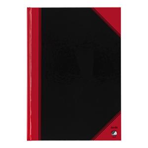 Notitieboek A4 gelinieerd 60gr 96vel zwart/rood