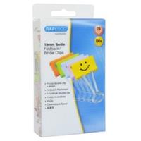 RAPESCO Foldback-Klammer, (B)19 mm, Smiley, farbig sortiert