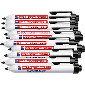 Edding Permanent marker retract 11 1.5 - 3 mm. zwart (doos 10 stuks)