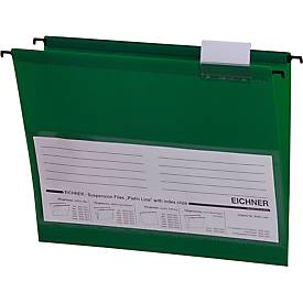 EICHNER hangmappen, voor formaten tot A4, opening aan de zijkant, pvc, groen, 10 stuks