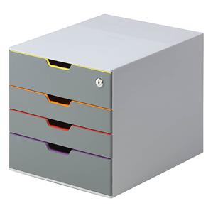 Durable ladenblok Varicolor Safe, 4 lades waarvan de bovenste met slot