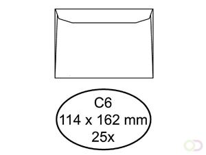 Envelop  bank C6 114x162mm wit 25stuks