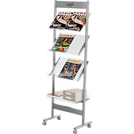 Kerkmann Prospektregal ecoline A4 8 Fächer alusilber/transparent