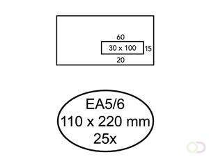 Quantore Envelop  110x220mm venster 3x10cm rechts zelfkl 25st