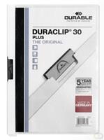 Durable Klemmhefter DuraclipPlus A4 transparenter Vorderdeckel weiß bis 30 Blatt