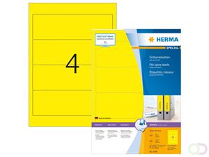 Ordneretiketten Herma 4296 A4 192x61 mm geel papier mat ondoorzichtig 400 st.