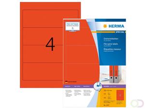 Ordneretiketten Herma 4297 A4 192x61 mm rood papier mat ondoorzichtig 400 st.