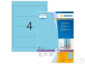 Ordneretiketten Herma 4298 A4 192x61 mm blauw papier mat ondoorzichtig 400 st.