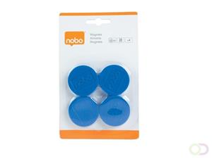 Nobo Magnet rund 38mm VE=4 Stück blau