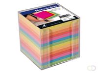Memokubus  90x90mm transparant assorti kleuren 700vel