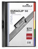 Durable Klemmhefter Duraclip Index A4 schwarz mit 5-teiligem Register für 50 Blatt