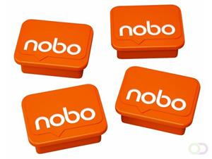 Nobo magneten voor whiteboard, oranje, pak van 4