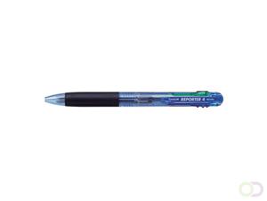 Tombow 4-Kleuren-Balpen Reporter 4 blauw transparant