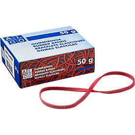 (1,14 EUR/100 g) Alco Gummibänder 752 4 x 150mm rot 50g Ø ca 95mm