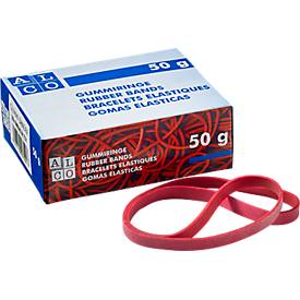 Alco Rubberen elastiekjes, rood, 200 x 6 mm, 50 g