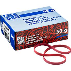 (1,14 EUR/100 g) Alco Gummibänder 750 4 x 130mm rot 50g Ø ca 82mm