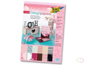 folia Designpapierblock , Sweet, , DIN A4, 165 g/qm, 12 Blatt