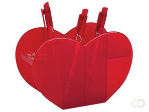 Really Useful Boxes Pennenbakje hart, transparant rood